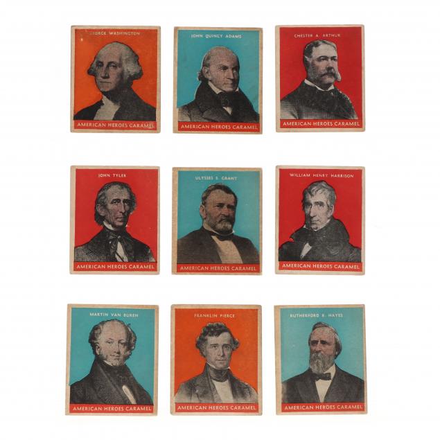 NINE CARDS FROM A 1932 UNITED STATES