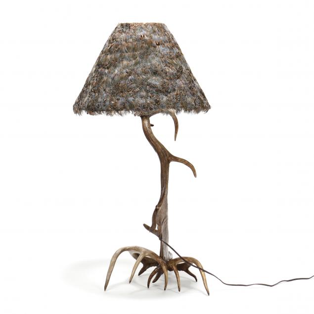 STACKED ANTLER TABLE LAMP Late 349db1