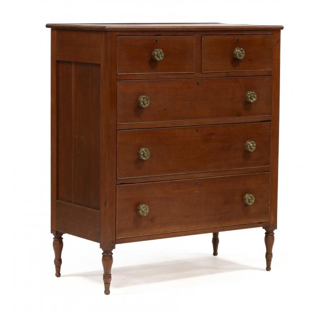 AMERICAN SHERATON WALNUT CHEST 349dc1