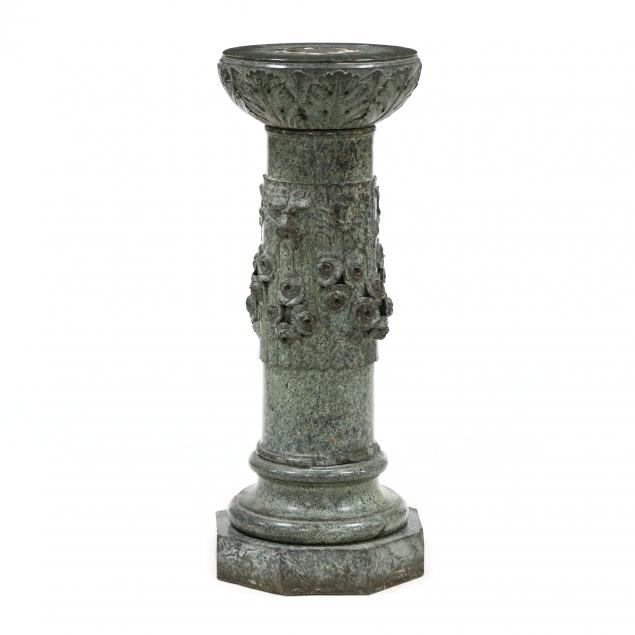 ANTIQUE CARVED MARBLE PEDESTAL