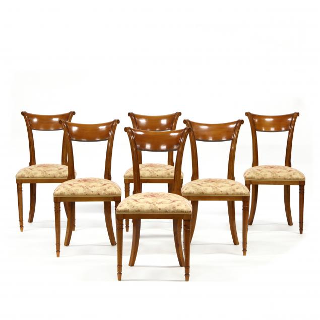 SIX ANTIQUE FRENCH FRUIT WOOD DINING 349e01