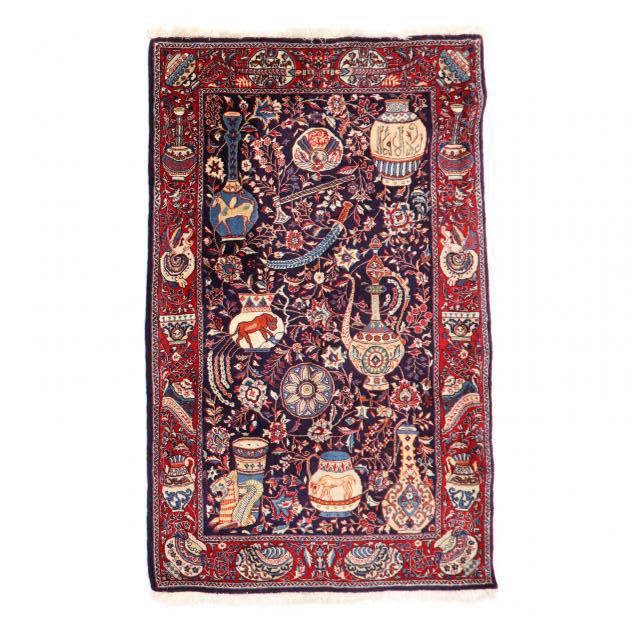 QUM AREA RUG Dark blue field to 349e27