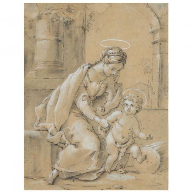 AN OLD MASTER DRAWING OF THE MADONNA