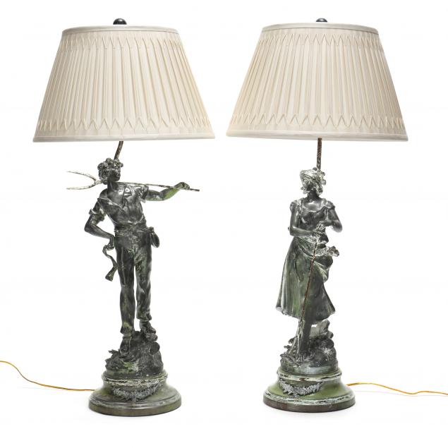 PAIR OF FIGURAL TABLE LAMPS 20th 349e5d