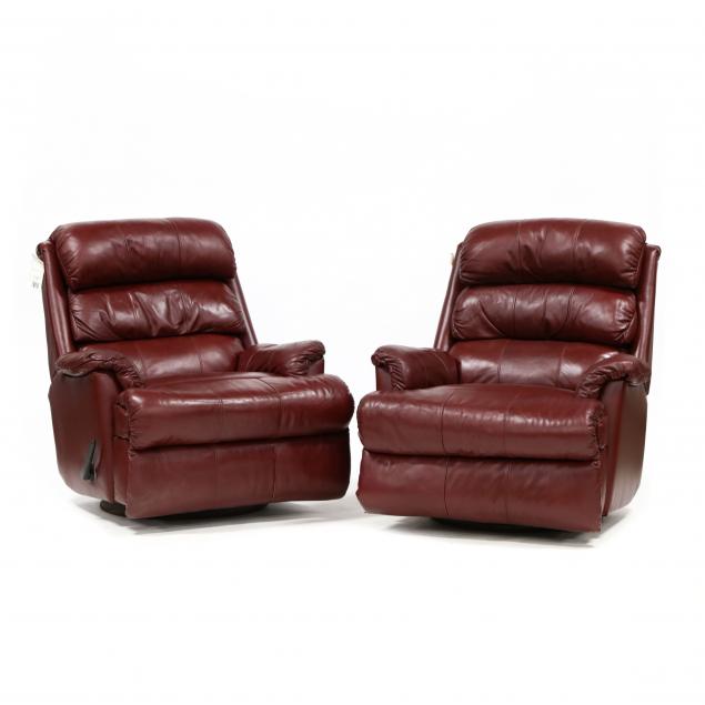 LANE, PAIR OF LEATHER RECLINERS