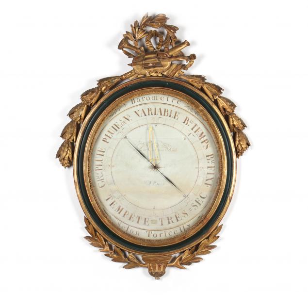 LOUIS XVI CARVED GILTWOOD BAROMETER