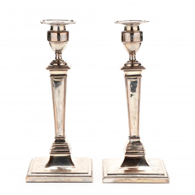 PAIR OF NEOCLASSICAL STYLE SILVERPLATE