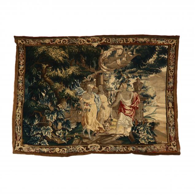 ANTIQUE CONTINENTAL TAPESTRY Depicting 349f1a