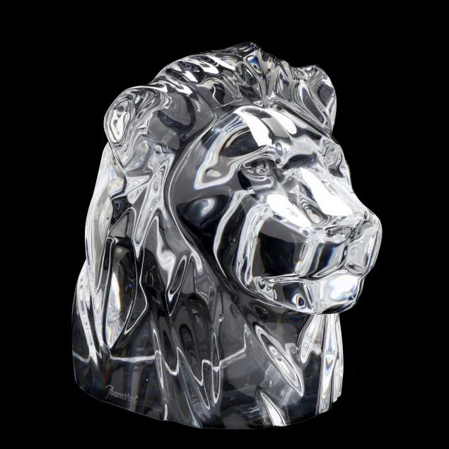 BACCARAT CRYSTAL LION HEAD Late 349f26
