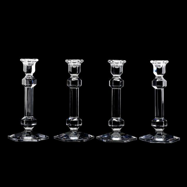 VAL ST. LAMBERT, SET OF FOUR CRYSTAL