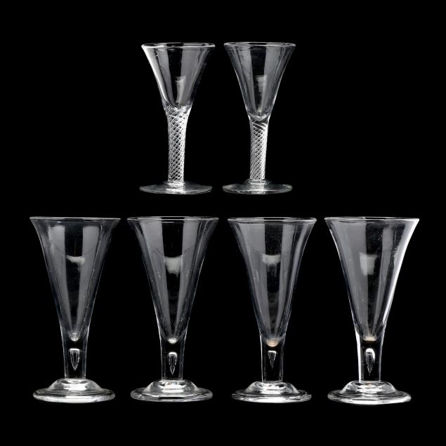 SIX BLOWN FEDERAL STYLE GLASSES,
