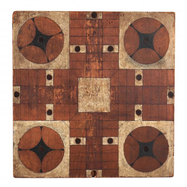 ANTIQUE PAINTED PARCHEESI GAME 349f40