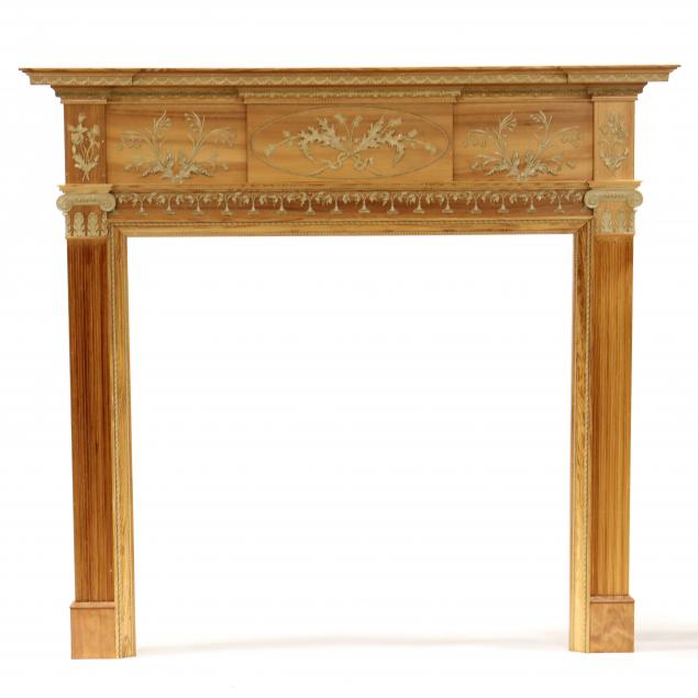 CLASSICAL REVIVAL STYLE PINE MANTEL