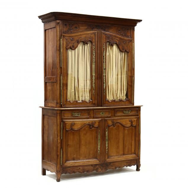 LOUIS XV CHERRY CARVED BUFFET-A-DEUX-CORPS