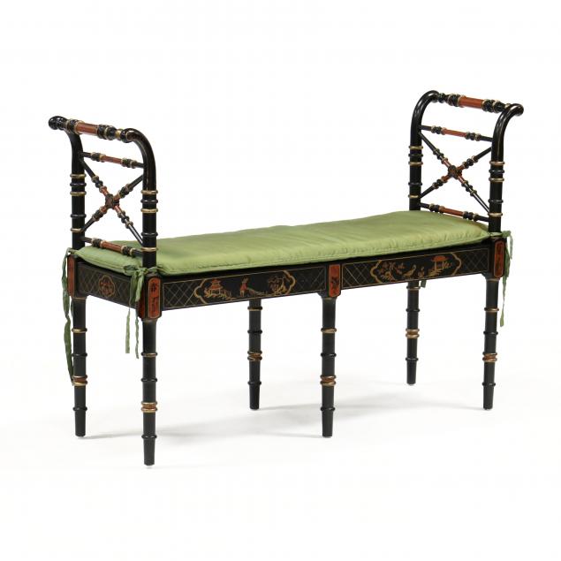 DECORATIVE CHINOISERIE CANE SEAT