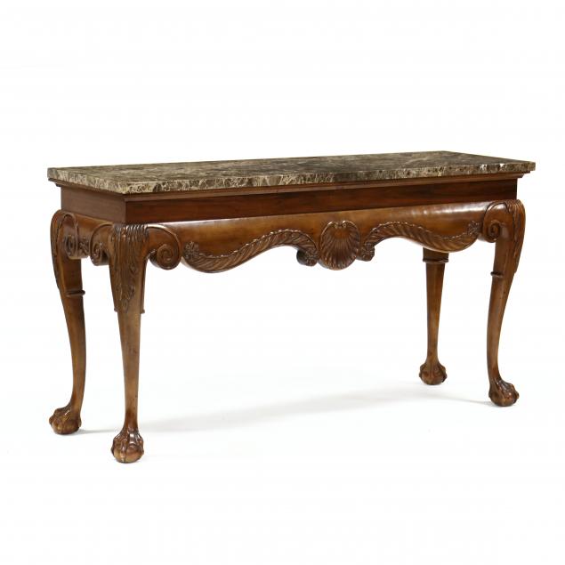 CHIPPENDALE STYLE MARBLE TOP CONSOLE 34a073