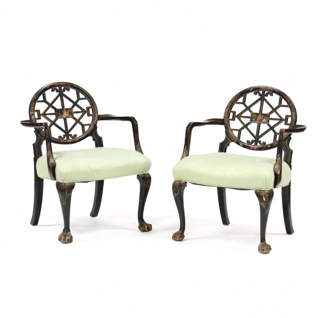 PAIR OF ENGLISH CHINOISERIE ARMCHAIRS