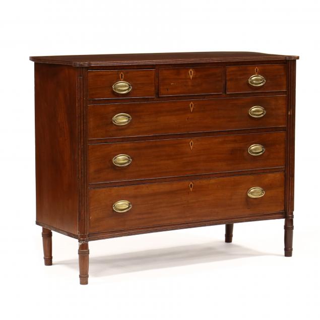 ENGLISH SHERATON MAHOGANY CHEST 34a079