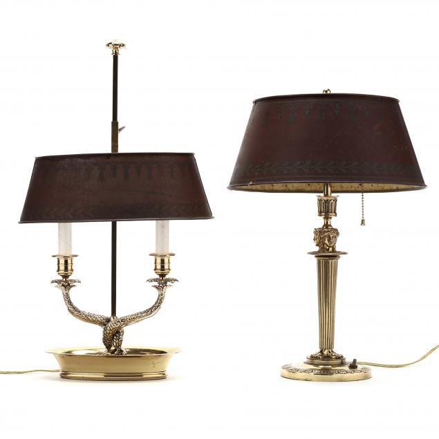 TWO FRENCH FIGURAL BRASS LAMPS 34a0ac