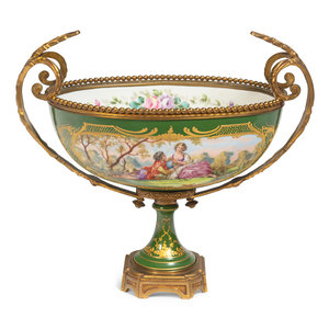 A Sèvres Style Gilt Bronze Mounted