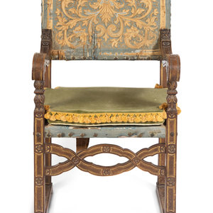 An Italian Baroque Walnut Armchair 18th 34a0d6