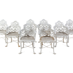 A Set of Eight Cast Metal Garden