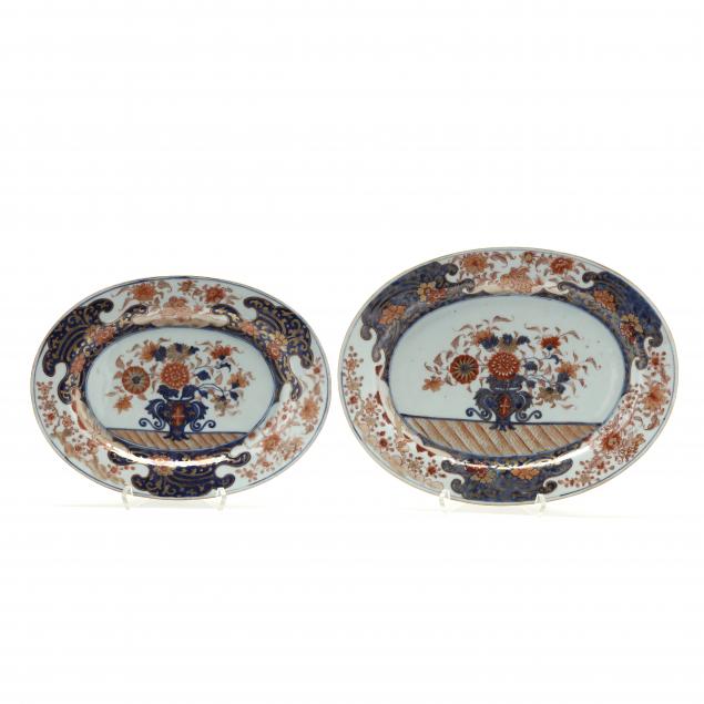 TWO CHINESE IMARI OVAL PLATTERS 34a0fc