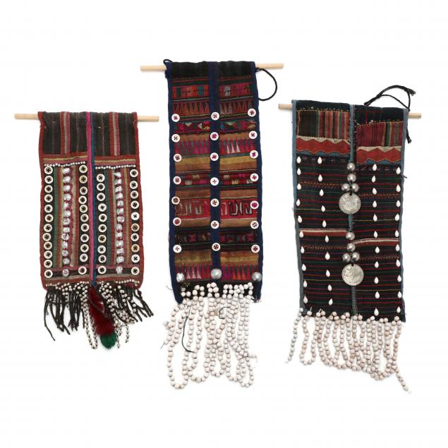 THREE SMALL BURMESE HANGING TEXTILES