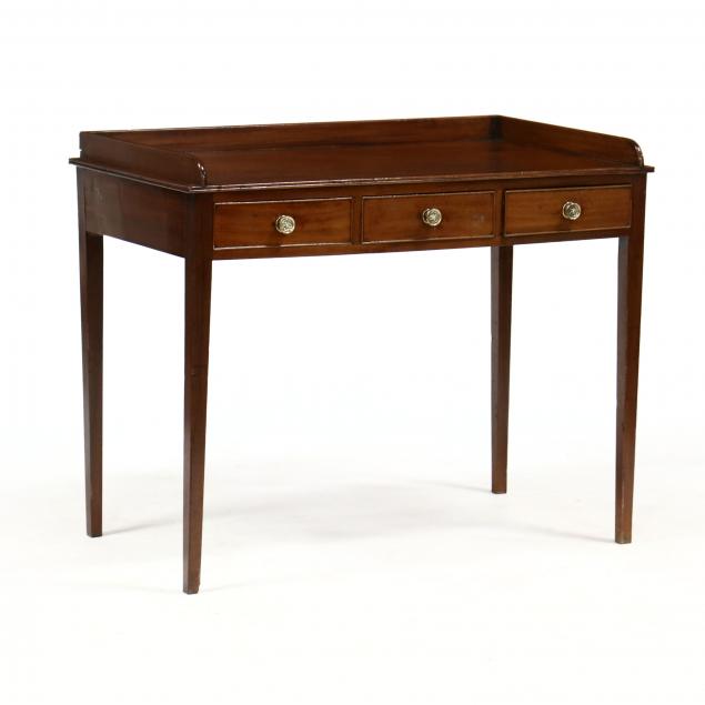 GEORGE III MAHOGANY THREE DRAWER