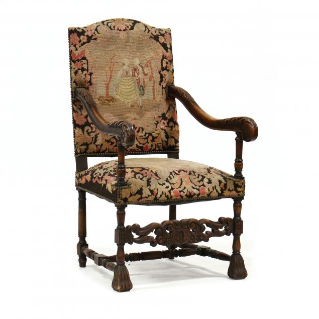 SPANISH STYLE CARVED AND UPHOLSTERED 34a136