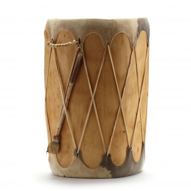 TRIBAL STYLE COWHIDE DRUM 20th 34a14f