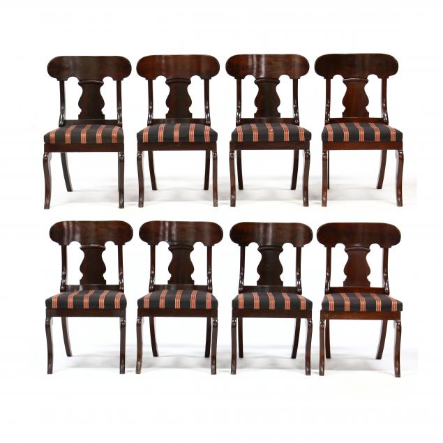 SET OF EIGHT AMERICAN CLASSICAL MAHOGANY