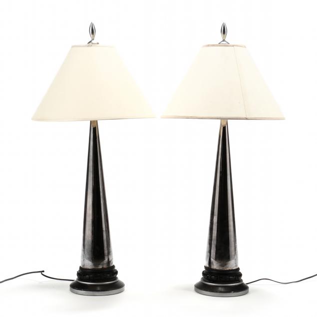 PAIR OF MERCURY GLASS TABLE LAMPS