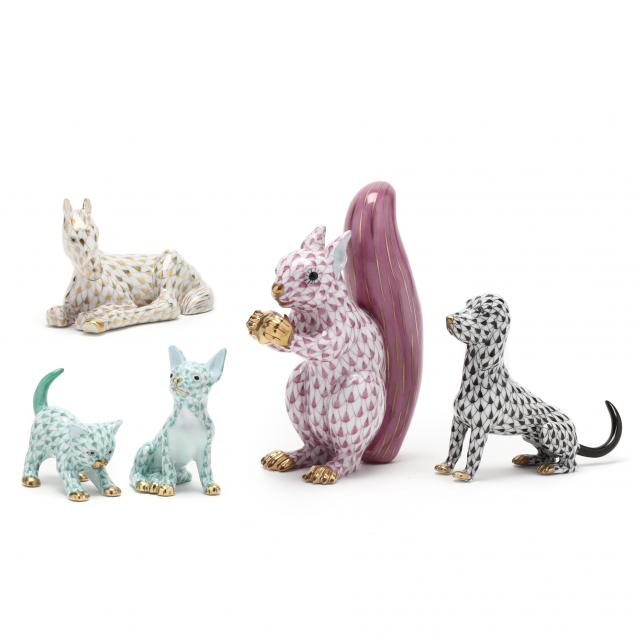 FIVE HEREND FISHNET ANIMALS Squirrel