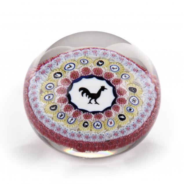 1971 BACCARAT CRYSTAL ROOSTER PAPERWEIGHT