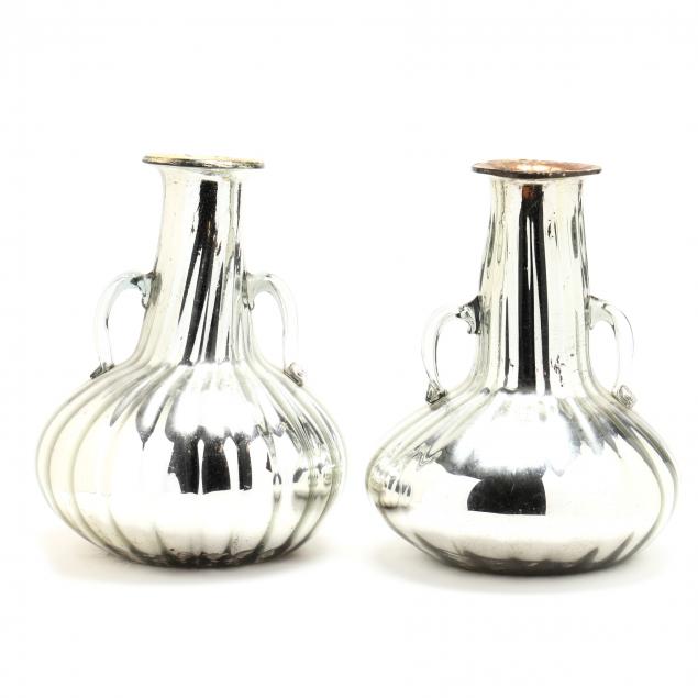 LARGE PAIR OF MERCURY GLASS DOUBLE