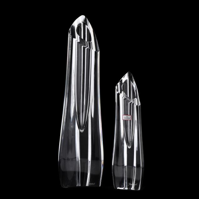 TWO BACCARAT CRYSTAL MODERNIST 34a26a