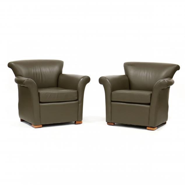 GREGSON, PAIR OF CONTEMPORARY LEATHER