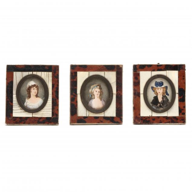 THREE ANTIQUE CONTINENTAL PORTRAIT