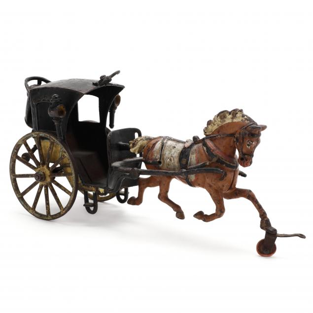 CAST IRON HORSE AND CARRIAGE Late