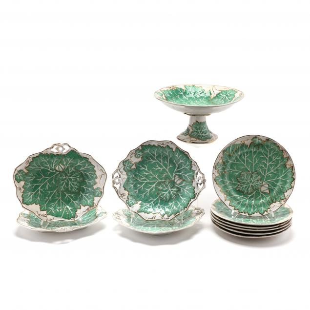 DAVENPORT MAJOLICA DESSET SET 19th 34a2eb