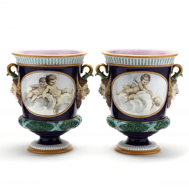 PAIR OF LARGE ITALIAN MAJOLICA