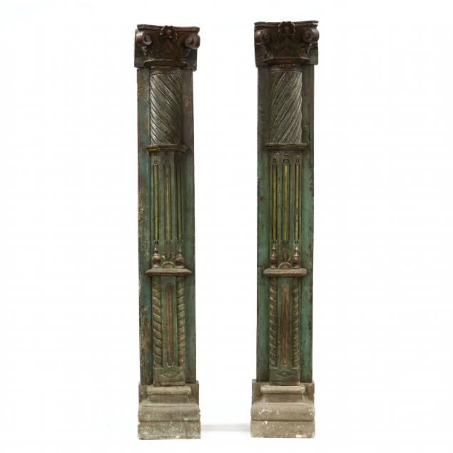 PAIR OF ANTIQUE ARCHITECTURAL CARVED 34a2fa