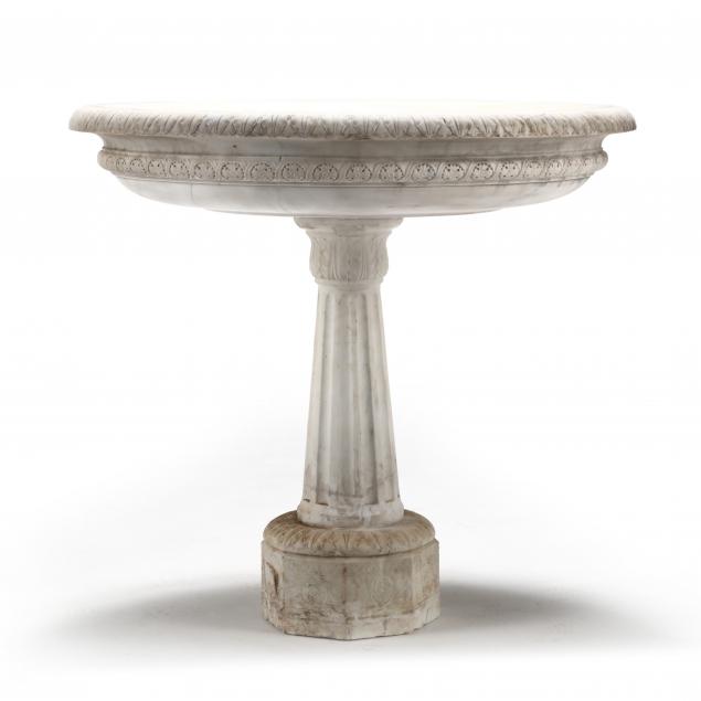 ANTIQUE CARVED MARBLE BASIN ON 34a2f6