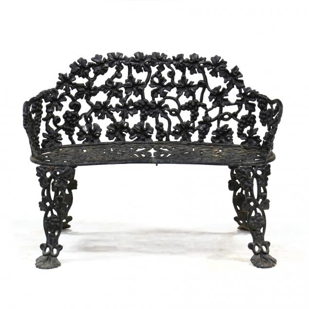 VINTAGE IRON GRAPEVINE GARDEN BENCH