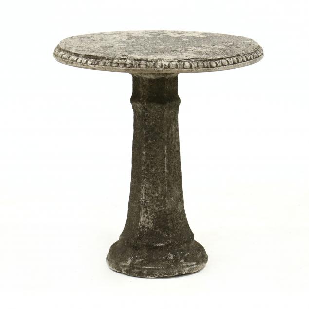 VINTAGE CAST STONE PEDESTAL TABLE 34a318