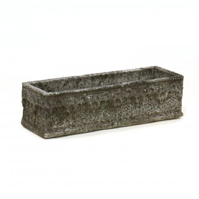 VINTAGE CAST STONE TROUGH PLANTER 34a31b