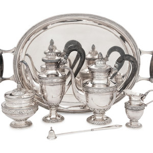 A German Silver Five-Piece Tea