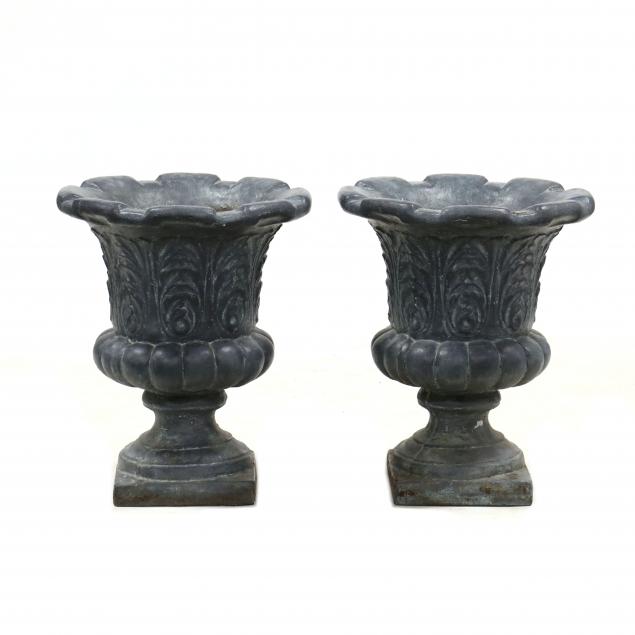A PAIR OF PAINTED CAST STONE GARDEN 34a334
