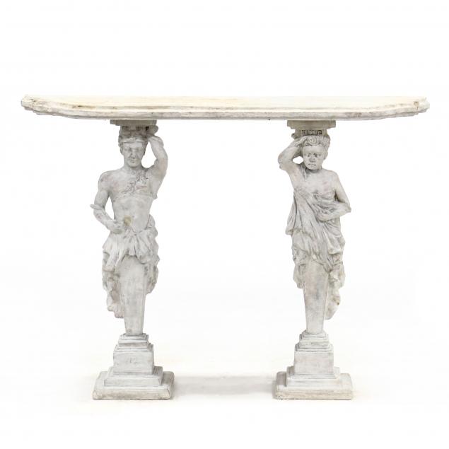 CAST STONE FIGURAL CONSOLE TABLE 34a34a